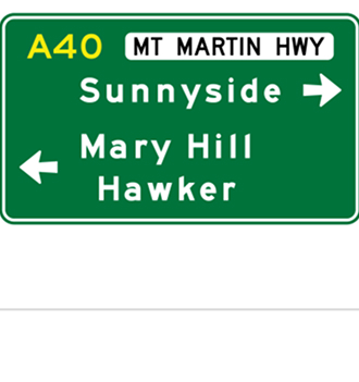 Green and white directional signage WA guiding people clearly through locations for easy navigation