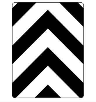 Black and white hazard markers crafted by a trusted hazard signs supplier in Perth for safety and compliance needs