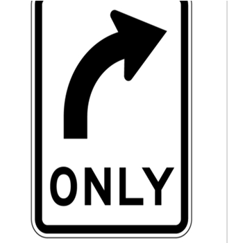 Regulatory road signs Perth showing a black and white arrow pointing right to provide drivers with clear traffic guidance